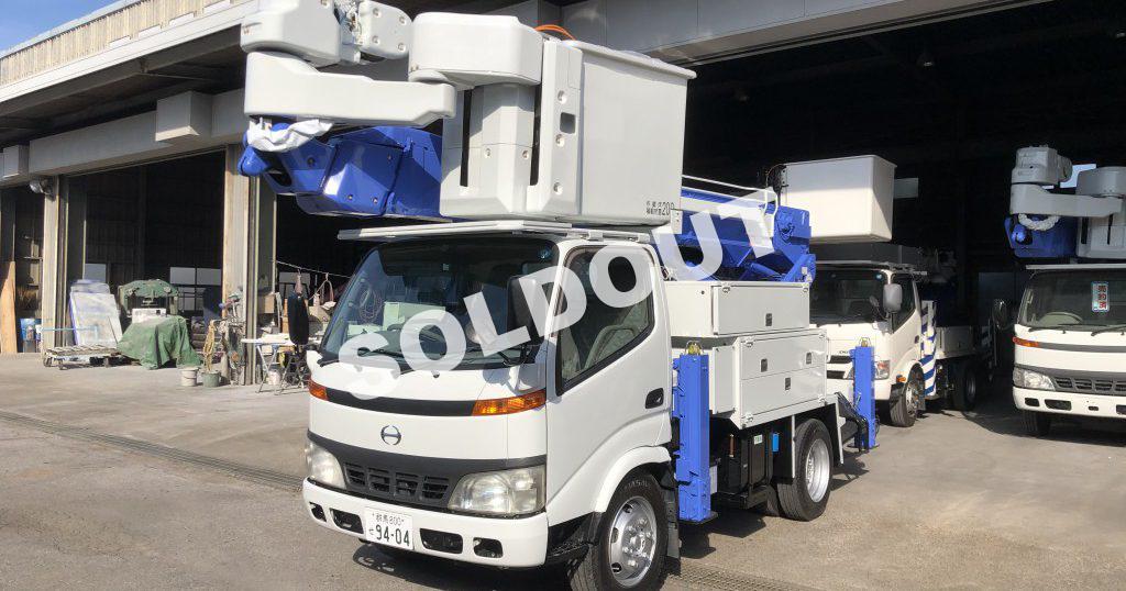 高所作業車中古車No253　平成18年日野デュトロ　アイチコーポレーションSN15Bサブエンジン
