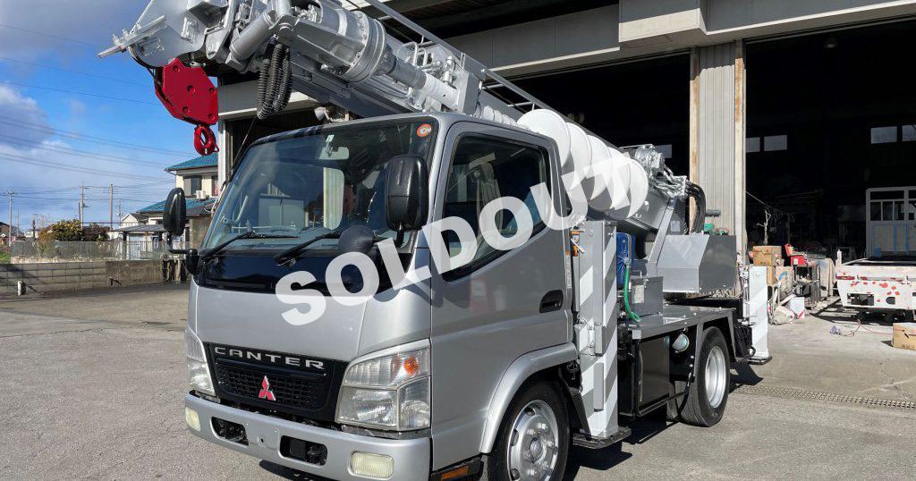 穴掘建柱車中古No291 アイチコーポレーションD50A穴掘建柱車　H18三菱キャンター