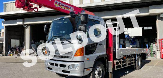 増トンクレーン中古No32 ユニック5段クレーン増トンセルフ H23日野レンジャー ロングジャッキの油圧張り出し