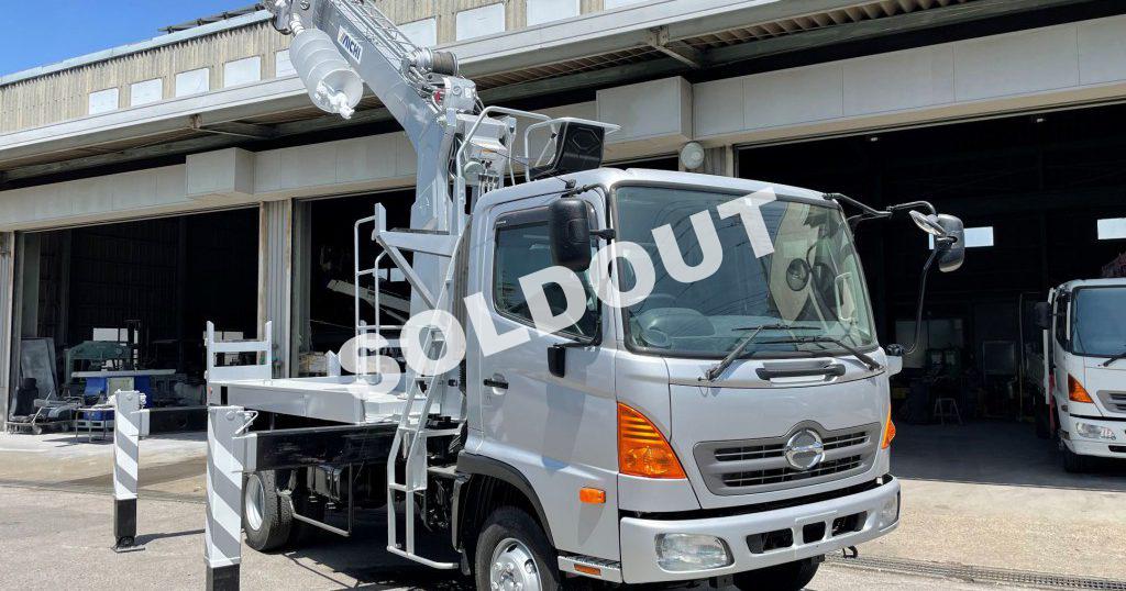 穴掘建柱車 中古 No300 アイチコーポ―ションD70A穴掘建柱車　H24日野レンジャー