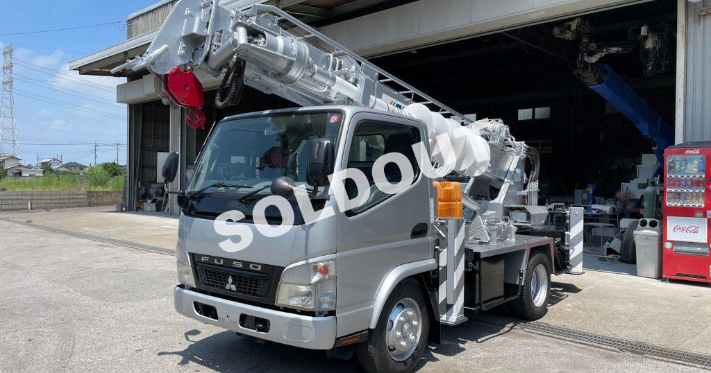 穴掘建柱車中古No305　アイチコーポレーションD50A穴掘建柱車 平成20年三菱キャンター