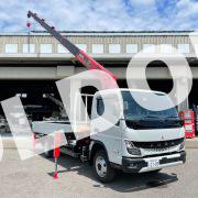 ユニック6段クレーンNo108　新車三菱キャンター全低床ワイド超ロング3t車　ユニック新品架装！