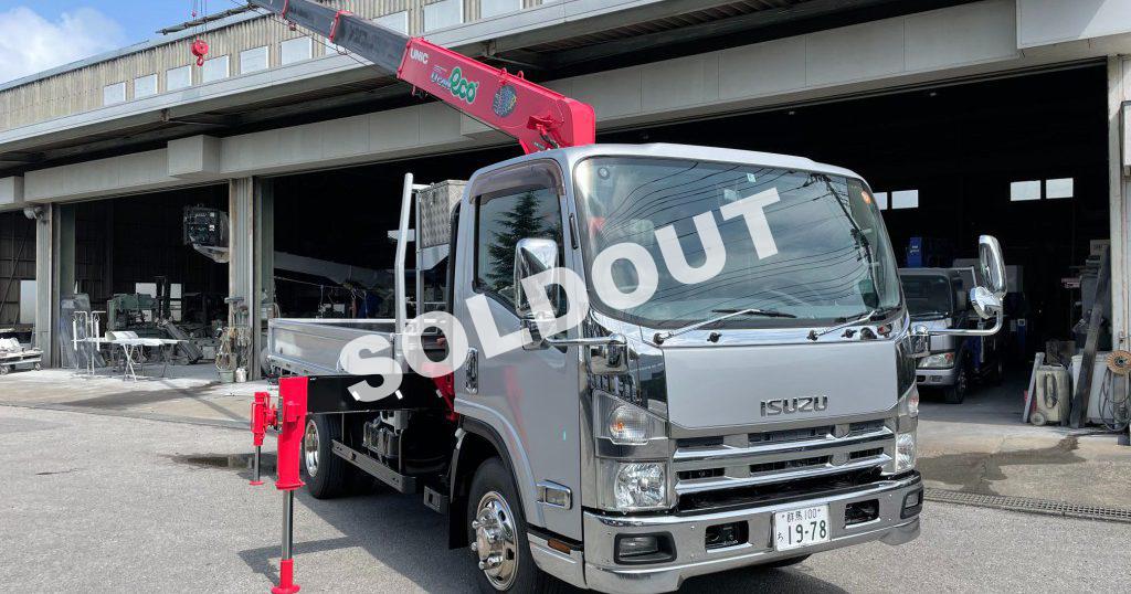 ユニック6段クレーン中古No109　H25いすゞエルフ ワイドロング3.4t車　低走行！6段ユニックML規制なし！
