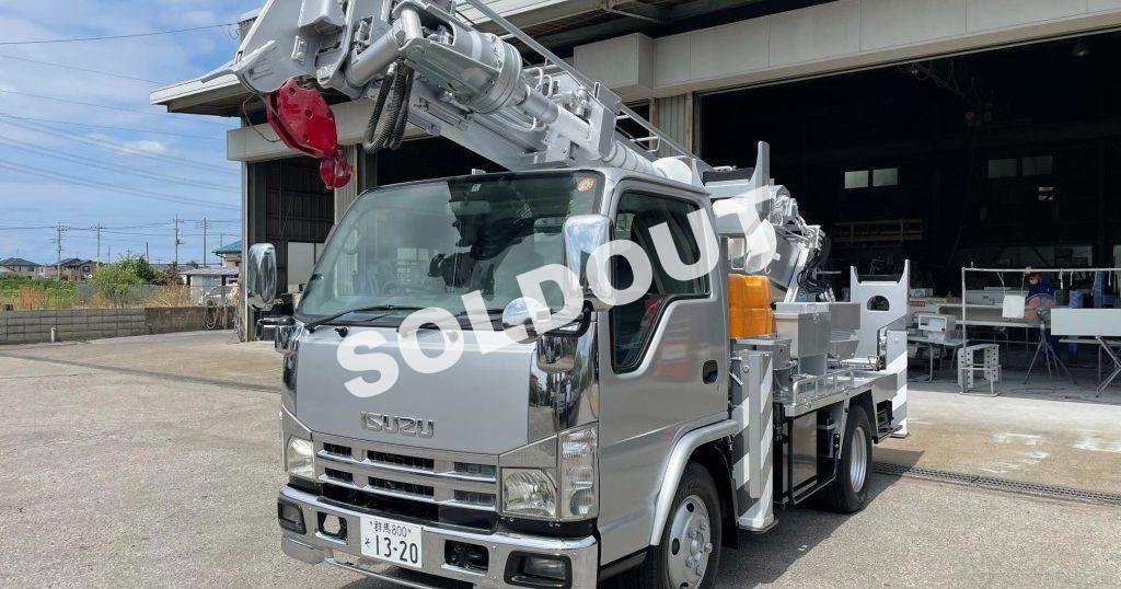 穴掘建柱車 中古No308　アイチコーポレーションD50A穴掘建柱車　H19いすゞエルフ　走行少！
