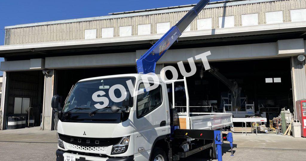 6段クレーンNo111　タダノ6段クレーン未使用品　令和4年 新古車三菱キャンター6段クレーン付！
