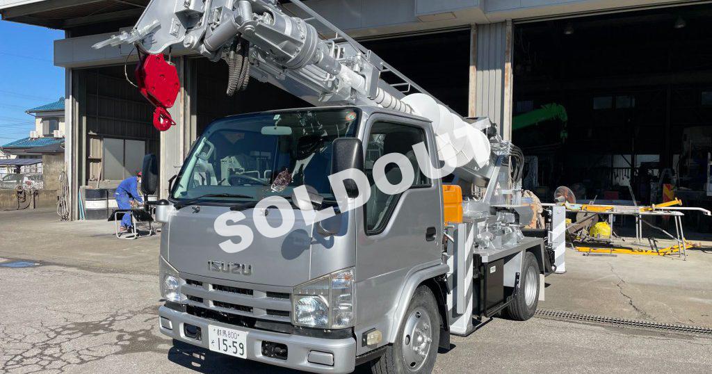 穴掘建柱車 中古No311 アイチコーポレーションD50A穴掘建柱車 H25いすゞエルフ