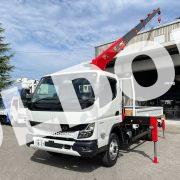 ユニック6段クレーンNo114　新車三菱キャンター全低床ワイド超ロング3t車　ユニック新品架装！