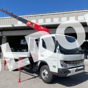 ユニック6段クレーンNo116 三菱キャンター全低床ワイド超ロング　ユニック6段クレーン付　R5年11月登録済み未使用車！