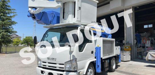 高所作業車 中古No333 アイチコーポレーションSN15B 電工仕様14.6m高所作業車　H24いすゞ サブエンジン付き！