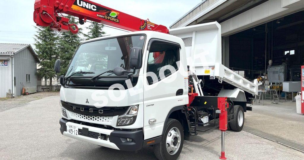 クレーン付ダンプNo54　ユニック4段クレーン付ワイドロングダンプ　登録済み未使用車　新車新品架装！