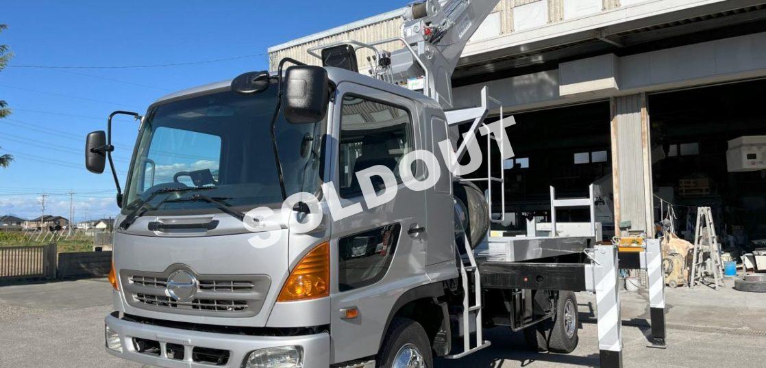 穴掘建柱車 中古 No340 アイチコーポ―ションD70A穴掘建柱車　H1911月　日野レンジャー