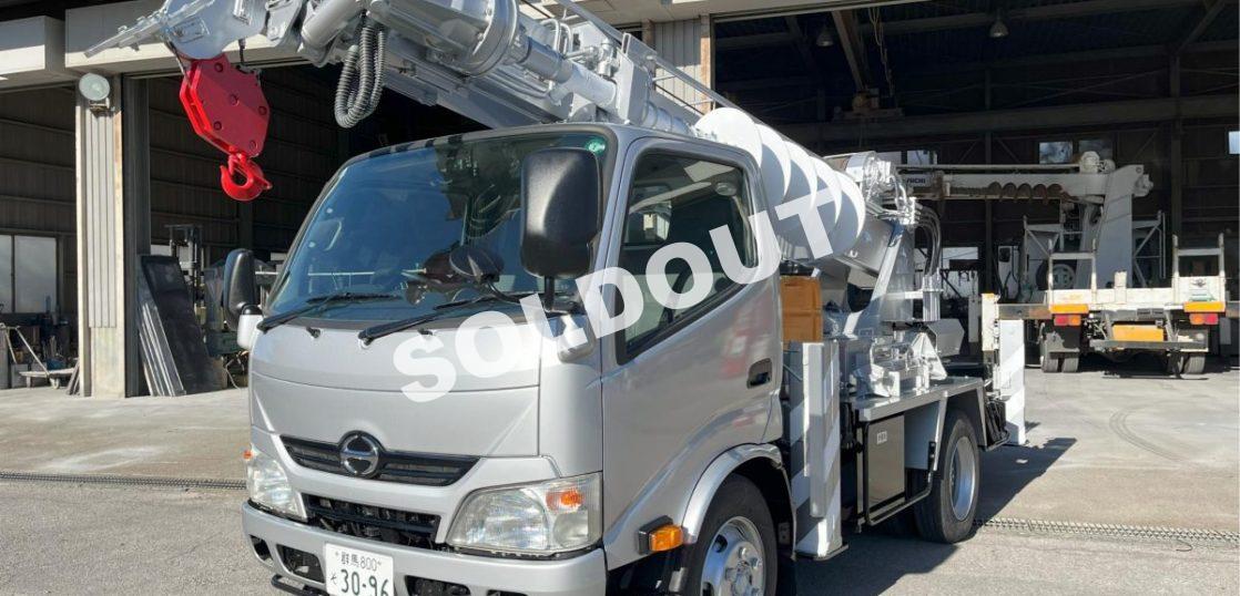 穴掘建柱車 中古No343　アイチコーポレーションD50A穴掘建柱車　H26 日野デュトロ 走行少！
