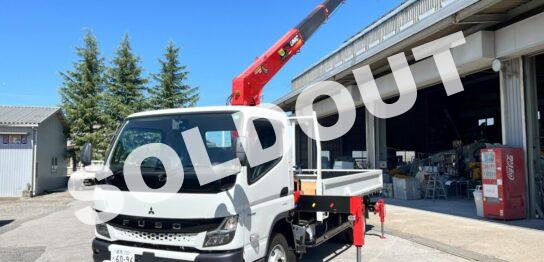 ユニック6段クレーンNo118　新車三菱キャンター全低床ワイド超ロング3t車　ユニック新品架装！